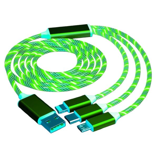 3-in-1 LED Glowing Fast Cable Compatible with iPhone Samsung Xiaomi Redmi