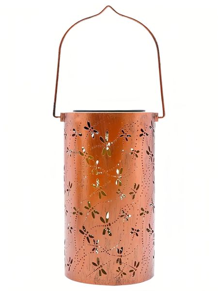 Solar Lanterns Lights, Outdoor Dragonfly Hollowed-Out Metal Decor Lantern