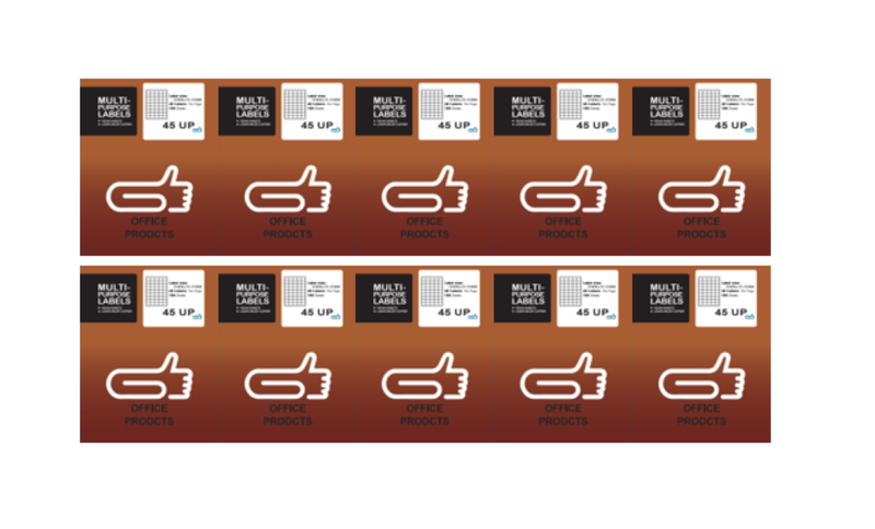 45 Up Labels Self Adhesive A4 Size - 100 Sheets - The Clip-Bundle(10 Packs)