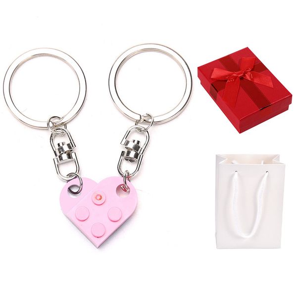 Set of 2 Keychains for Couples, Heart