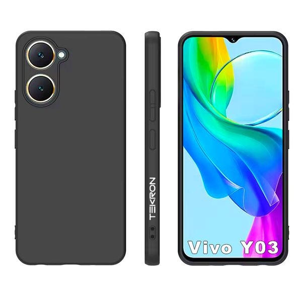 TEKRON Slimfit Protective Liquid TPU Case Designed for Vivo Y03 (2024)
