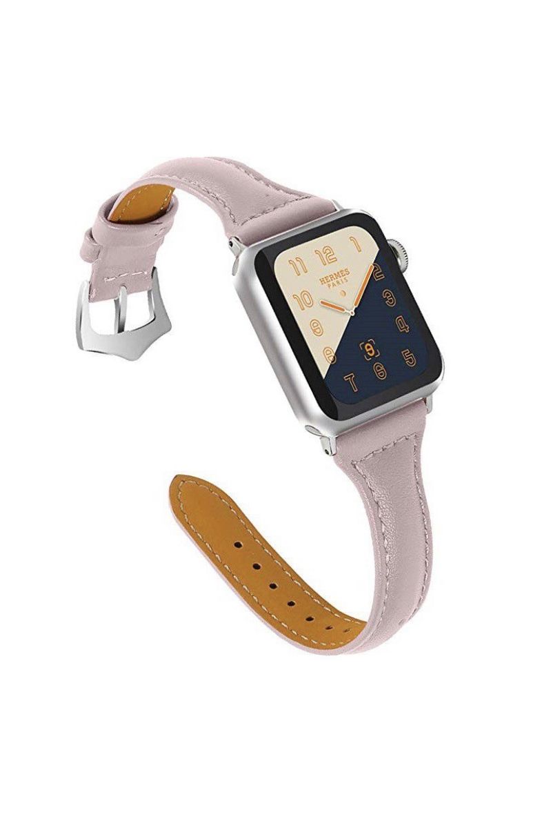 Leather Slimline Watch Strap 42/44mm for Apple iWatch Pink Shop
