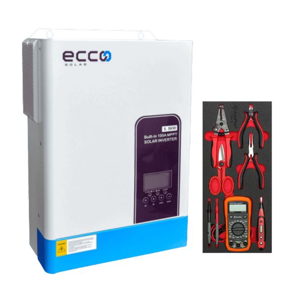 Ecco 5.5Kw Hybrid S Inverter and Ampro 6P Electrician set