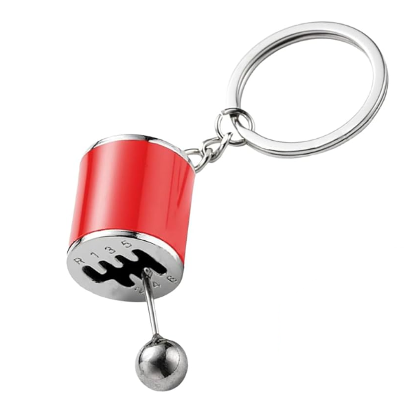 High Quality Car Gear Shift Keychain - Silver And Red