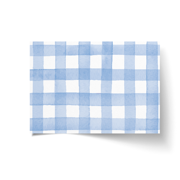 A3 Disposable Paper Placemat Set - Watercolor Gingham Blue
