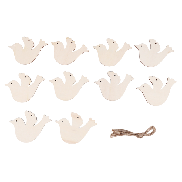 10pcs/set Wooden Dove for Wedding Wish Tree or Christmas Decoration Ornamen