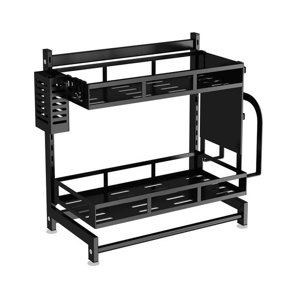 2 Tier Metal Home Kitchen Storage Shelf Anti-Rust Countertop Organizer Rack