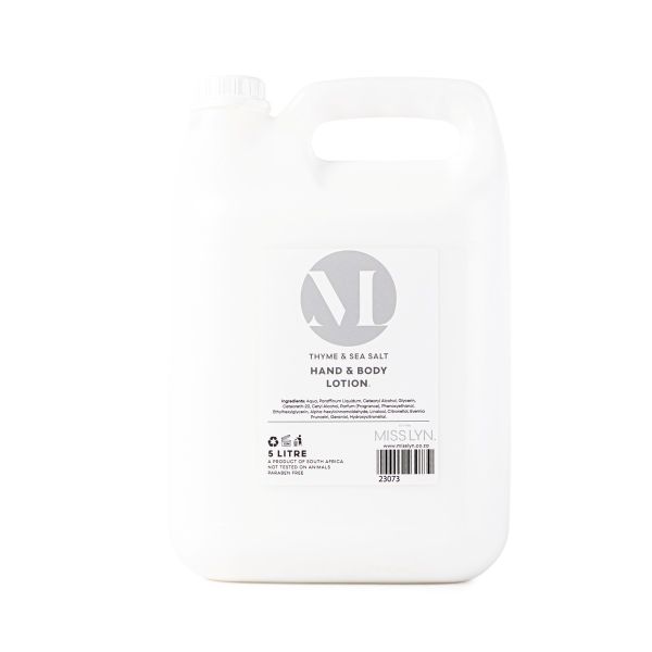Miss Lyn Thyme &amp; Sea Salt Hand &amp; Body Lotion 5 Litres