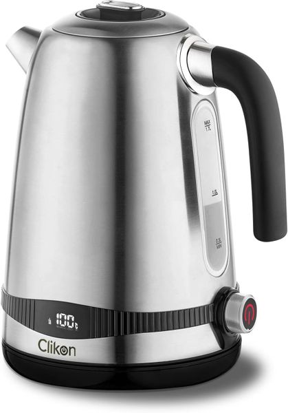 Goldair Digital Cordless Kettle Silver and Black