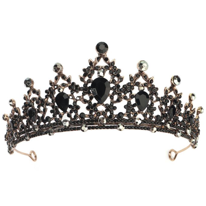 Olive Tree-Rhinestone Crystal Styled Tiara 2720-Bridal/Formal-Black ...