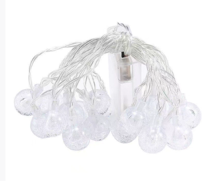 Globe String Lights Plug in, 10ft 20 LED Globe Crystal Ball Warm White