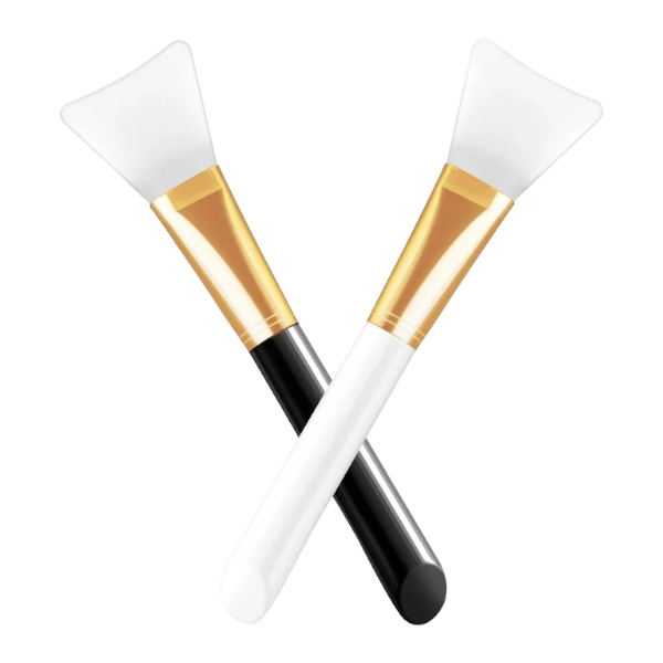 Face Mask Fan Brush Applicator - White, Black, Gold - 2 Pack