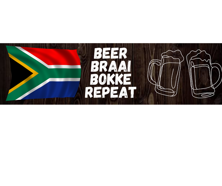 Bar Mat/ Bar runner Neoprene - Beer Braai Bokke