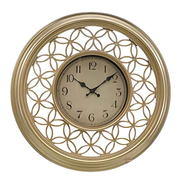 Golden Antique Inspired Battery Powered Analogue Wall Clock