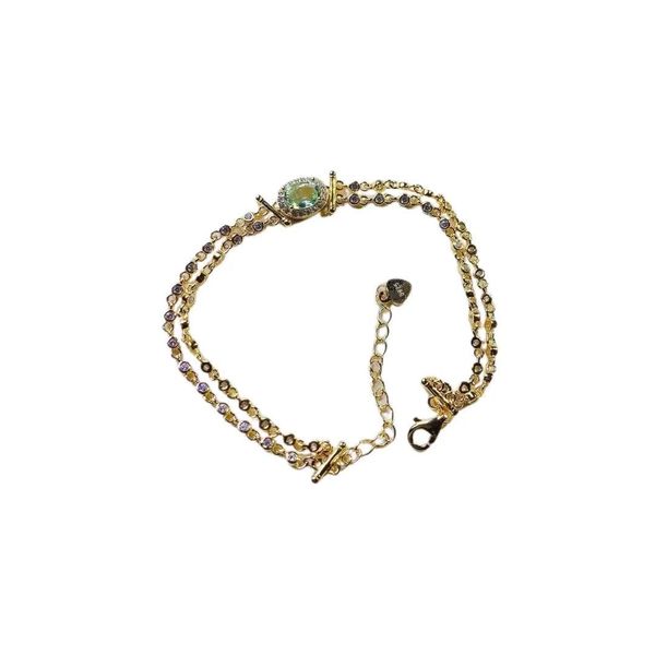 Temperament Double Layer Bracelet Main Stone Natural Tourmaline Jewelry