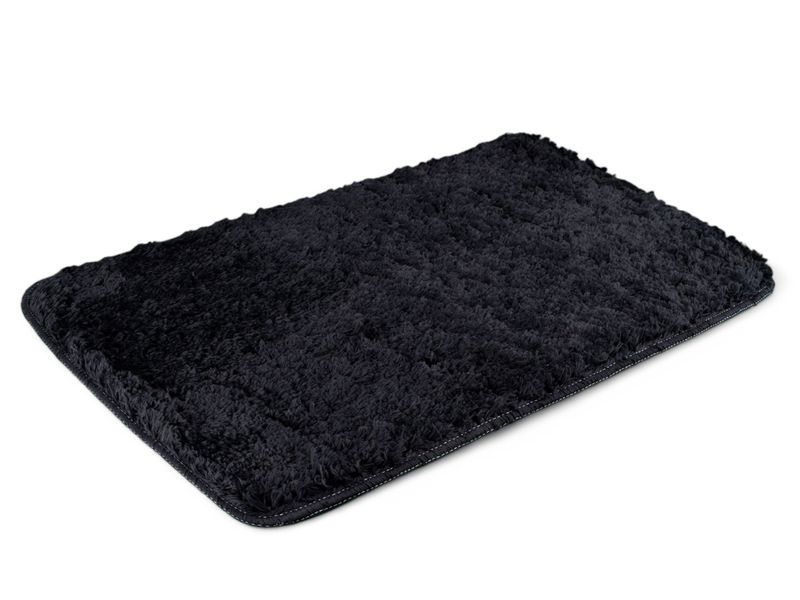 Luxury Black Super Absorbent Non-Slip Shaggy Bath Mat - 70 x 45cm - 2 Pack