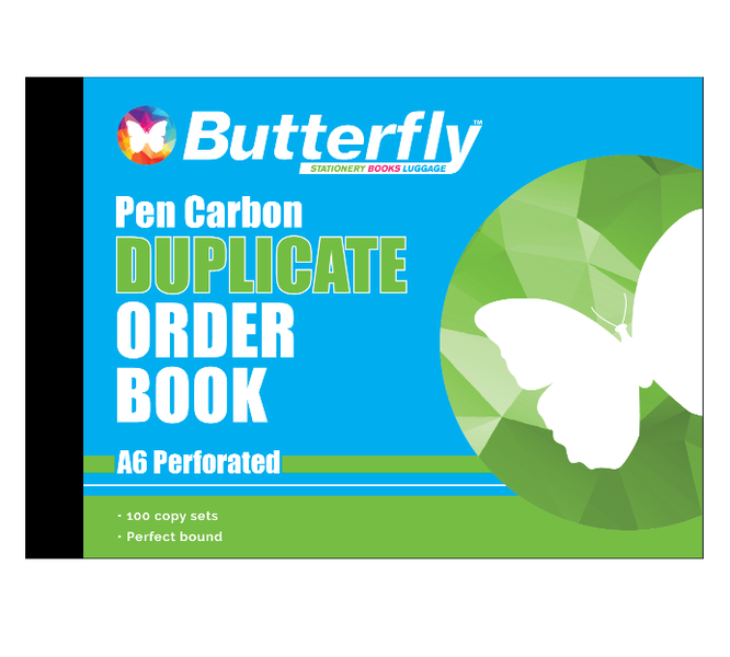 Butterfly A6 Duplicate Book - Order 200 Sheets (Pack Of 10)