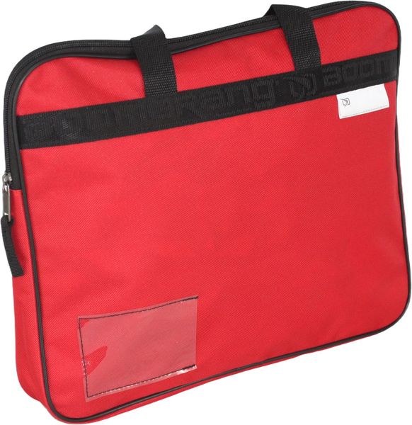 A4 Boomerang Xbag Polyester Book Bag with Gusset and Handles S-8002 Red