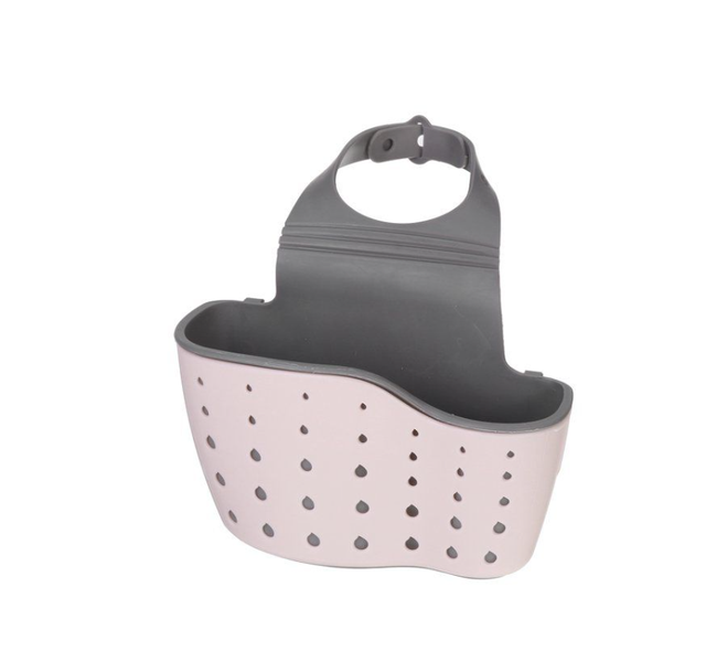 Silicone Sponge Holder for Kitchen Sink- Pink and Grey