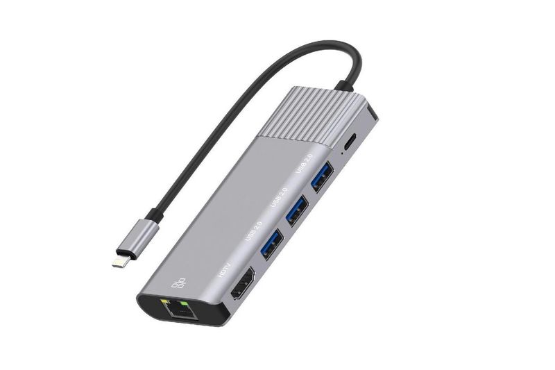 6 In 1 Lightning Multi-function Docking Station Hub Adapter Converter