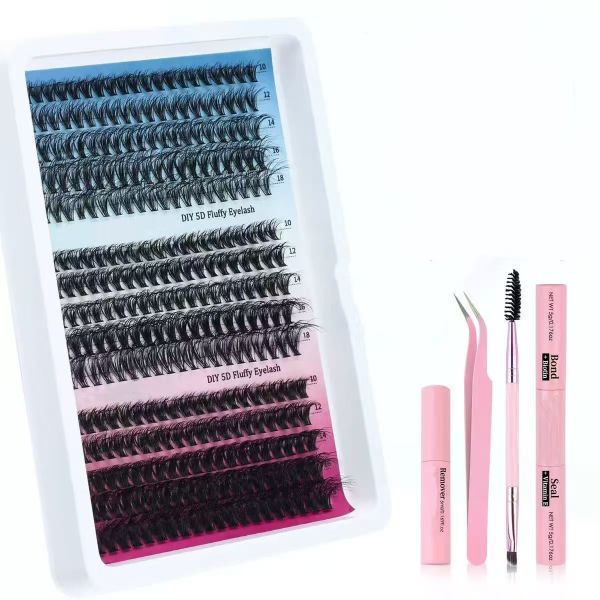 300 Pieces Eyelash Extensions 10-18mm Mixed DIY Eyelash Cluster Kit