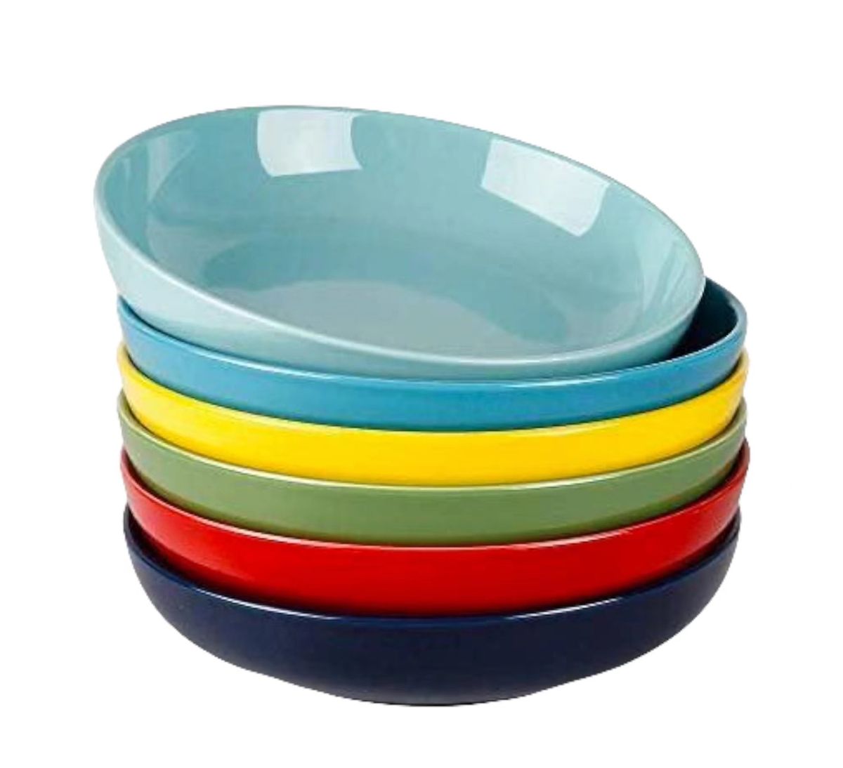 Multi-Colour Ceramic Side Plate Pasta Salad Plate, Set of 6 | Buy ...