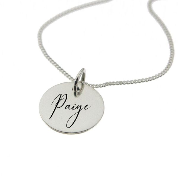 Paige" Personalised Engraved Necklace in Sterling Silver