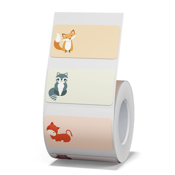 Niimbot - B21 / B3S - 40x20mm - 320 Thermal Labels - Nametag Animal Design