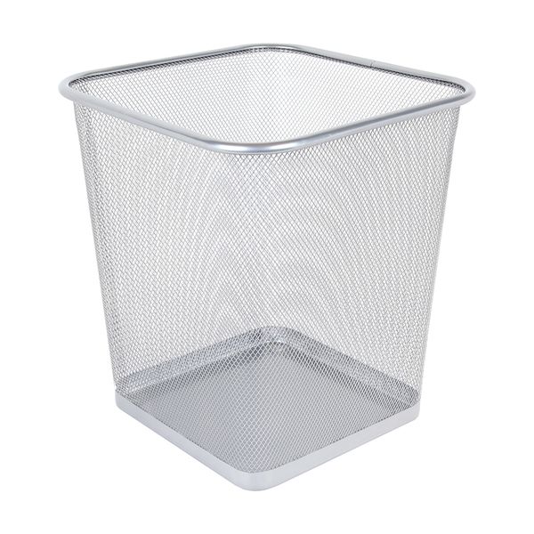 Square Wire Mesh Large Bin Silver