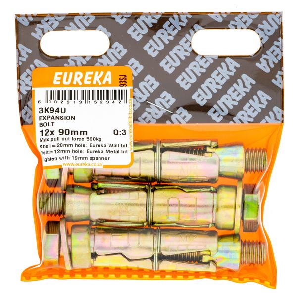 EUREKA Expansion Bolts 12 x 90mm Q:3 3K94U