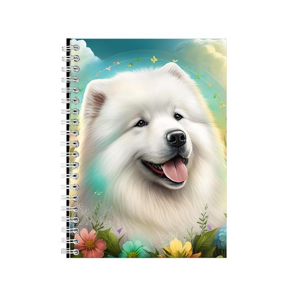 Cute Fluffy Samoyed Soft Art Notebook Dog Gift Idea Notepad Pad 110