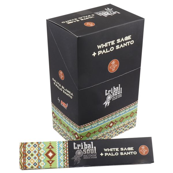 Tribal Soul - White Sage &amp; Palo Santo Incense - Box of 12 Tubes