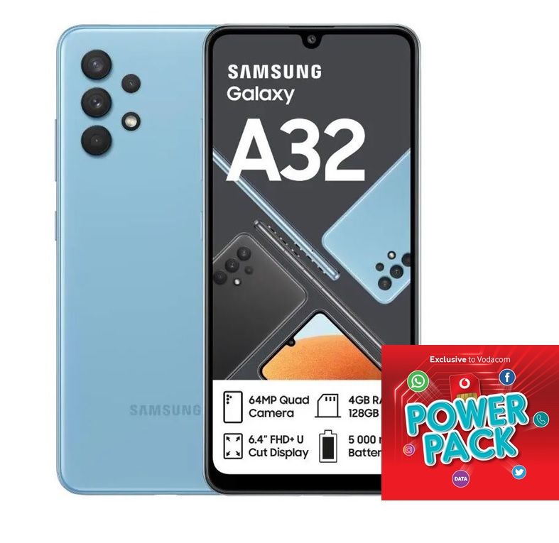 Samsung Galaxy A32 128GB Single Sim Awesome Blue Vodacom Sim Card 