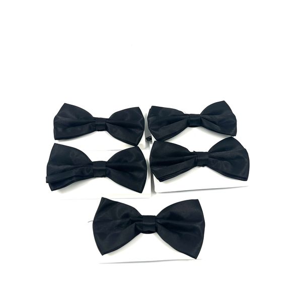Men Black Bowtie Tie 5 Pieces