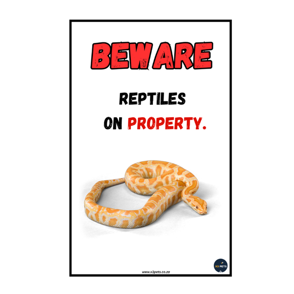 Outdoor Gate Warning Sign - "Beware Reptiles on Property