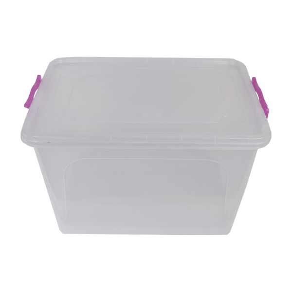 30 Litre Clear Container with Assorted Colour Handles.