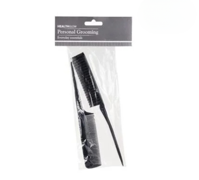 Precision 3-Row Tail Comb Duo - ABS Plastic for Sectioning &amp; Styling