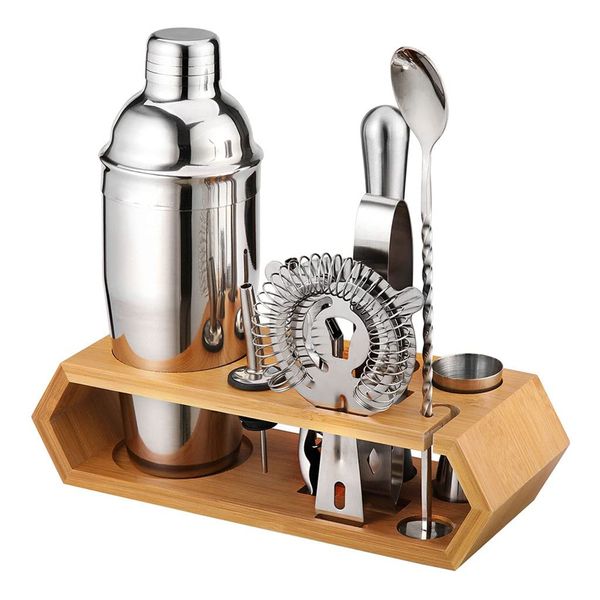 10 Pieces Stainless Cocktail Shaker Set Cocktail Shaker Making Set for Bar