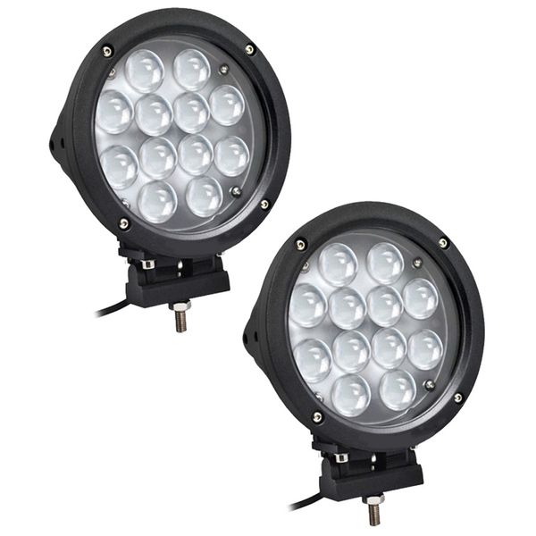 7" 4x4 Round 60W 4D LED Spot Light - IP67 Waterproof (Pack of 2)