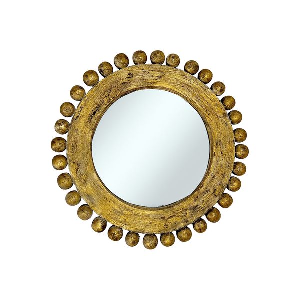 Durban Bowl Round Mirror - Gold Crack
