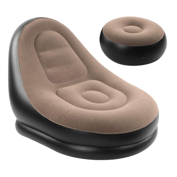 Two Toned Fancy looking Inflatable Lounge Chair with Footrest