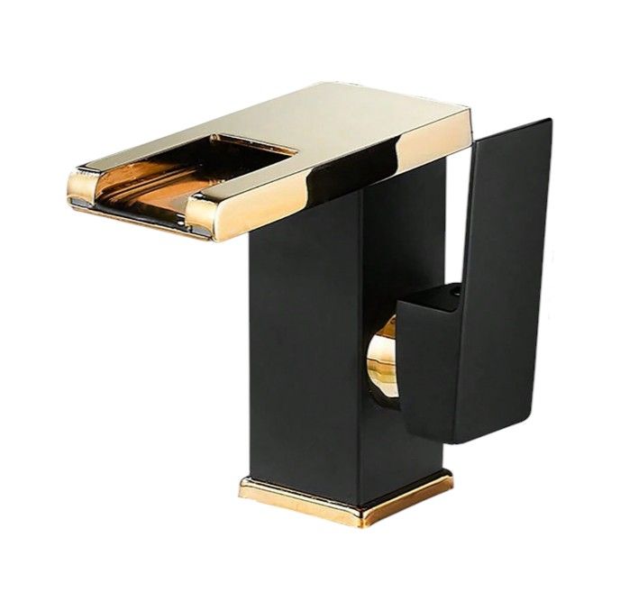 Bathroom Sink Faucet With Temperature - Sensing LED Lights - Black, Gold