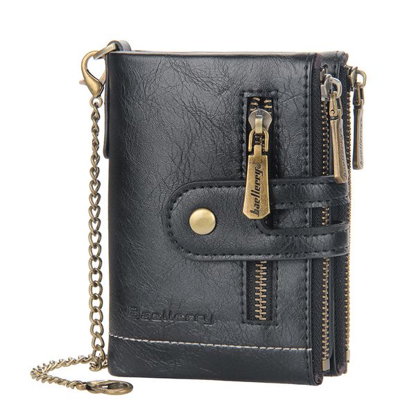 Men's Short Wallet with Large Capacity and Multiple Card Slots