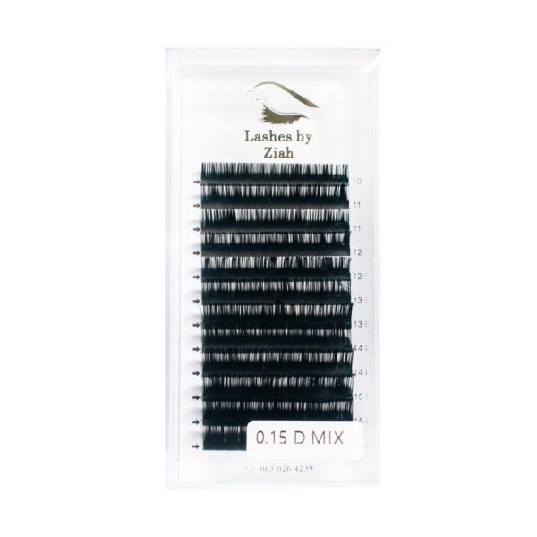 Lashes by Ziah 0.15 Classic Individual Mixed Tray - D Curl (10-16mm)