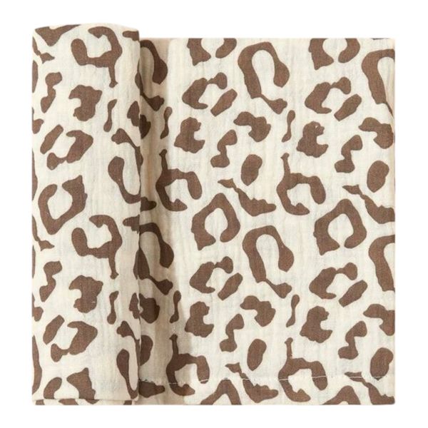 Little Roo's Leopard Print Baby Swaddle Blanket