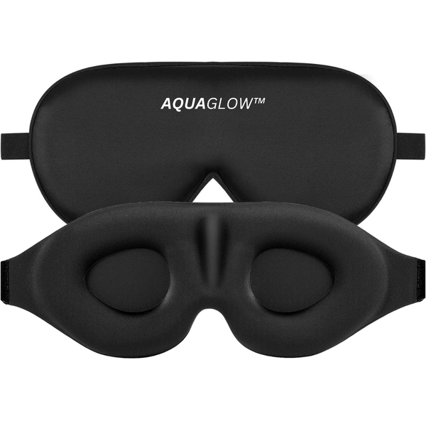 AquaGlow Sleep Eye Mask - 3D Memory Foam/100% Light Blocking/Zero Pressure