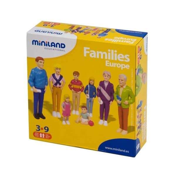 Miniland Caucasian Family Figures (8 Piece)