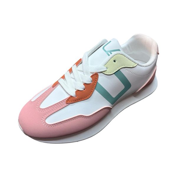 Women's Retro Sport Sneakers - Mesh &amp; PU Upper Lo -Top