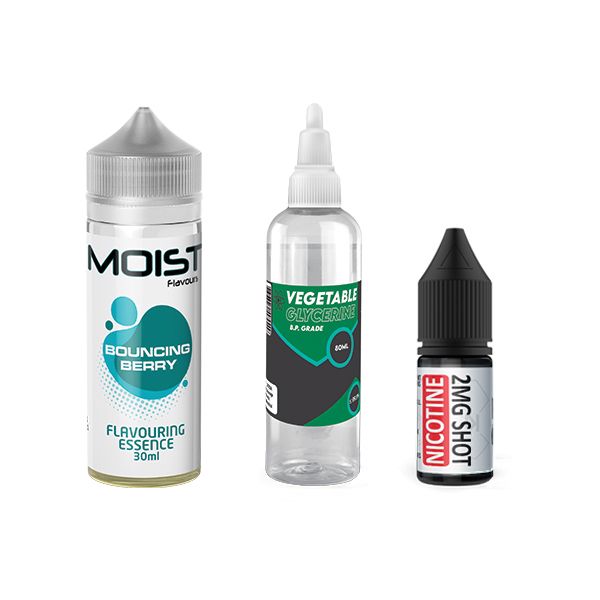 120ml Moist Vape Juice DIY Longfill Kit - Bouncing Berry - 2mg