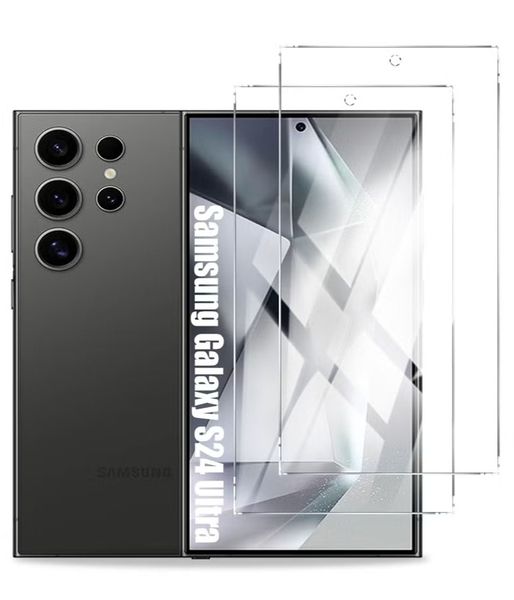 2Pcs Tempered Glass Film Compatible with Samsung Galaxy S24 Ultra, HD Clear